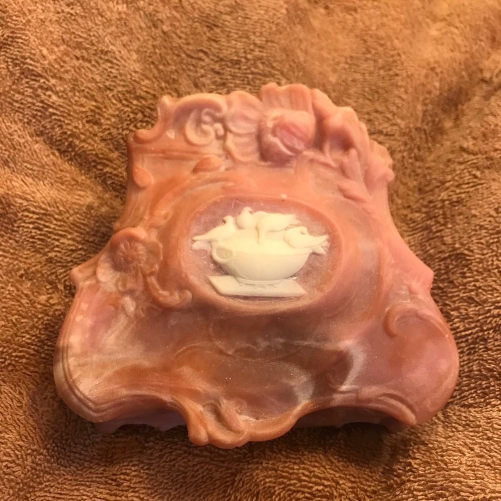 Jewelry Box Pink Incolay Stone Trinket Box